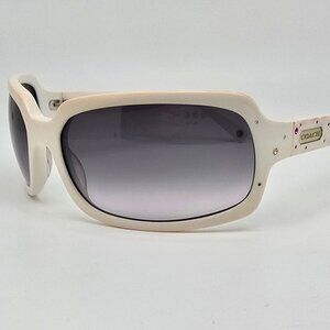 *SOLD* Coach Samantha S425 White Rhinestone Frame Grey Gradient Lens Sunglasses